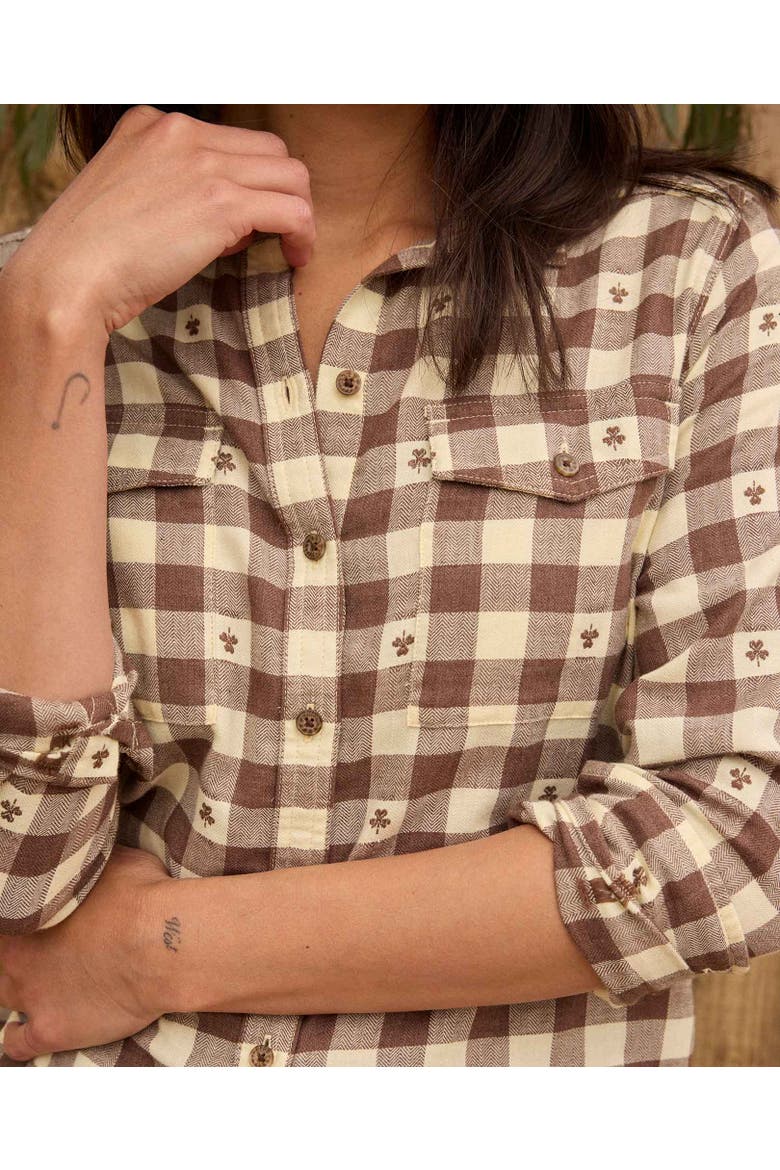 Re-Form Flannel Long Sleeve Shirt, Alternate, color, Chestnut Dobby