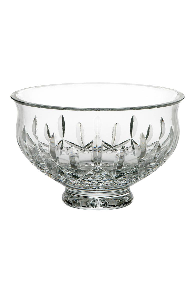 'Lismore' Lead Crystal Footed Bowl, Alternate, color, CLEAR