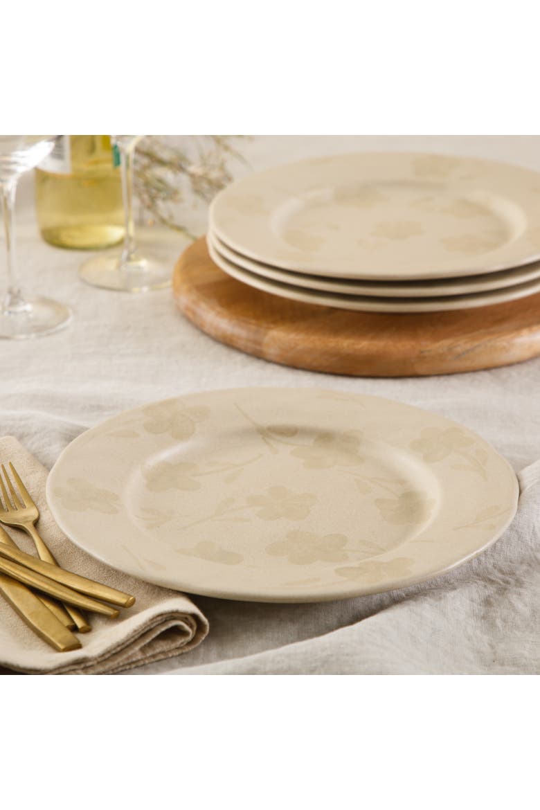 Porto Petals 10.8 Inch Dinner Plates Set of 4, Alternate, color, Lilly Cream