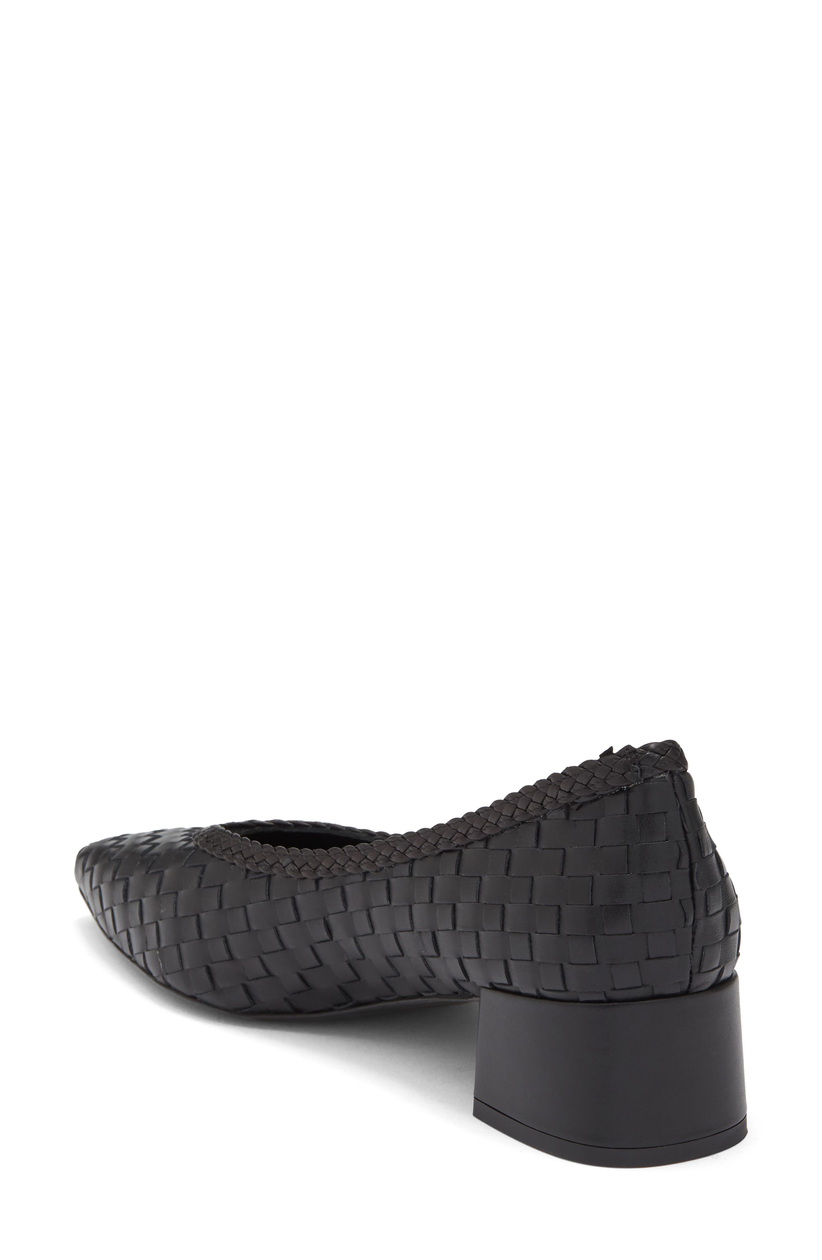 Carmela Pump, Alternate, color, BLACK WOVEN CALF