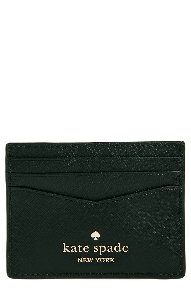 Kate Spade New York staci small slim card case, Main, color, Black