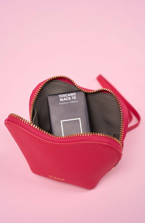 Oleada Mini Le Coeur Pouch In Red