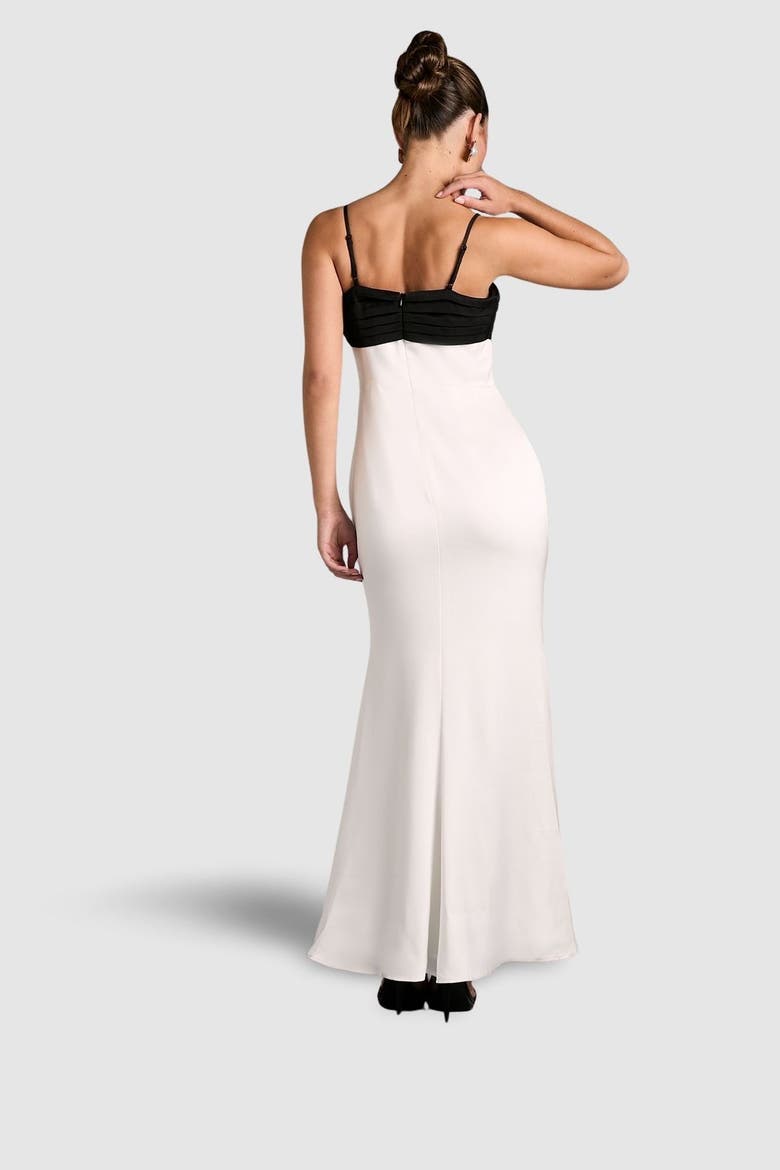 Monochrome Bow Detail Maxi Dress, Alternate, color, White