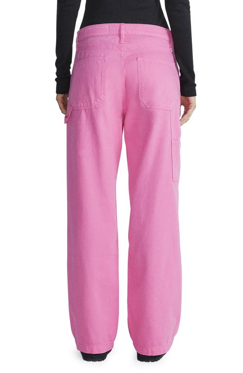 Rag & Bone Sid Carpenter High Rise Wide Leg Jeans In Bright Pink In Pink