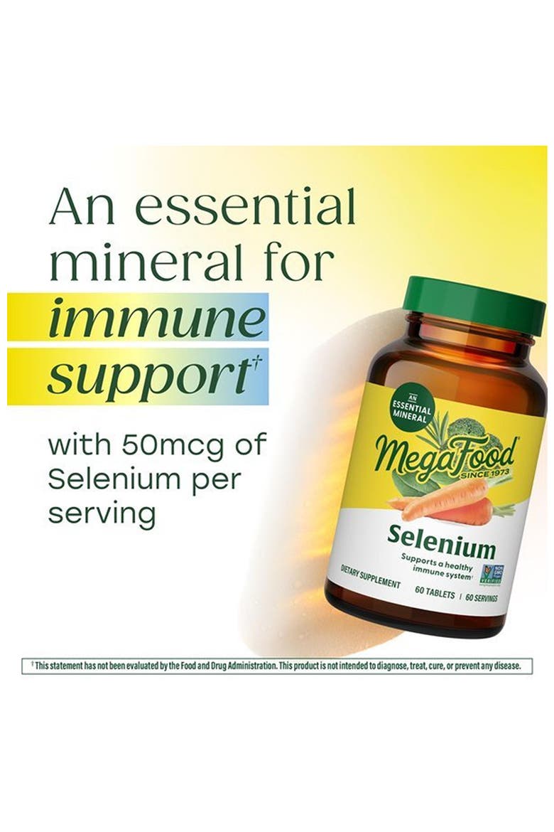 Selenium 50 mcg with Food & Herb Blend, Immune Support, Vegan, Non-GMO, 60 Tablets, Alternate, color, None