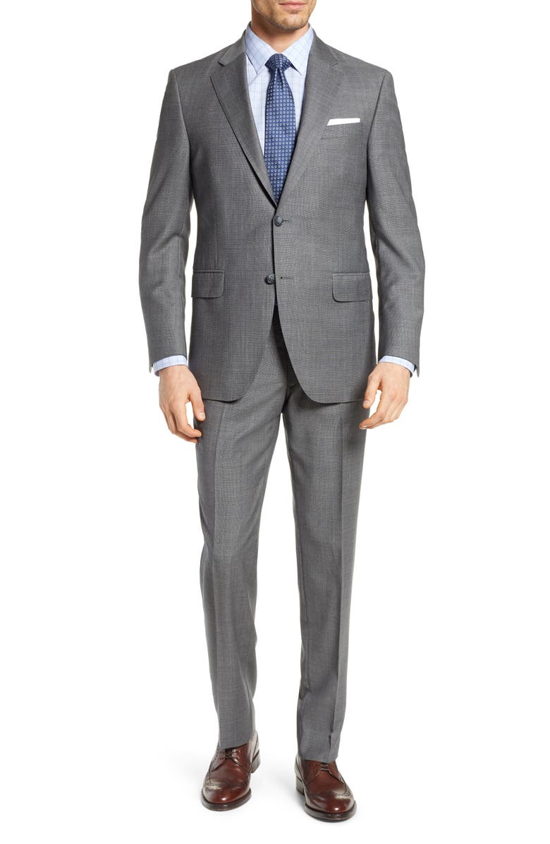 Peter Millar Flynn Classic Fit Houndstooth Wool Suit, Main, color, 