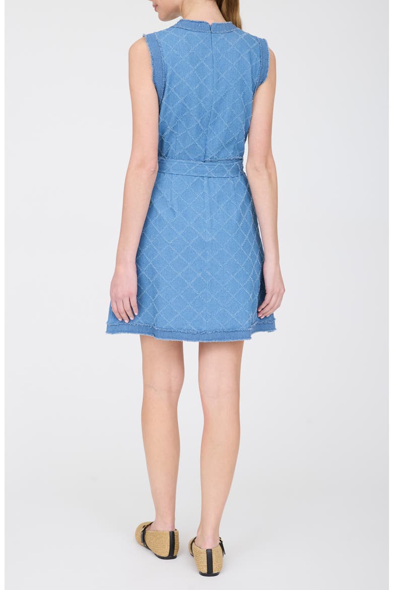 Belted Denim Jacquard Minidress, Alternate, color, DENIM
