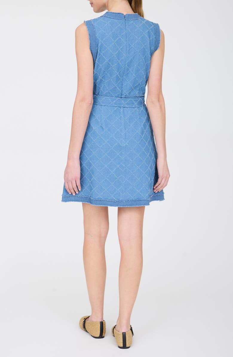 ZOE AND CLAIRE Belted Denim Jacquard Minidress, Alternate, color, Denim