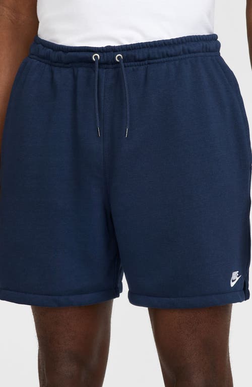 Nike Club French Terry Flow Shorts In Obsidian/white