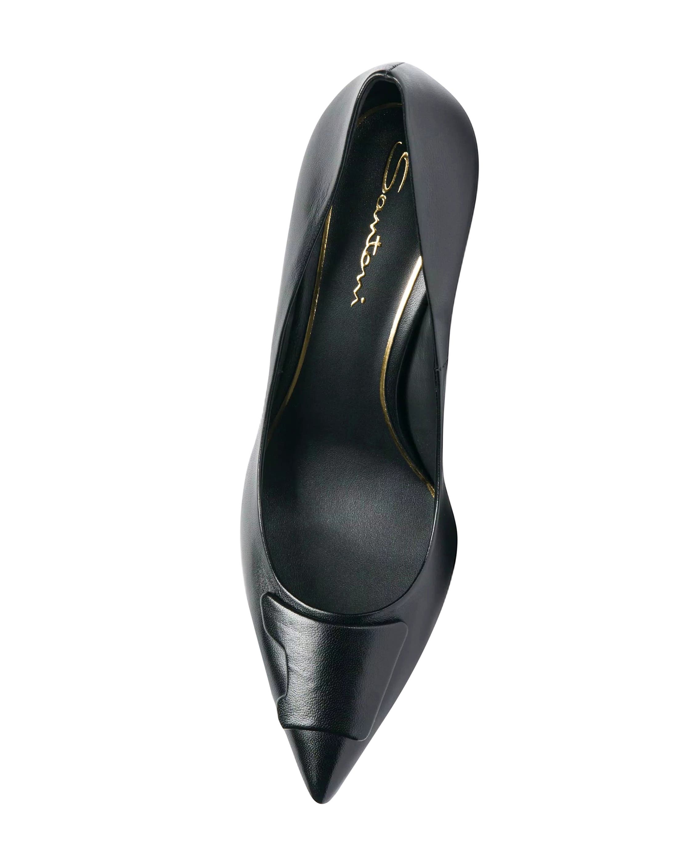 Santoni High-Heel Patent Leather Pumps, Alternate, color, Black
