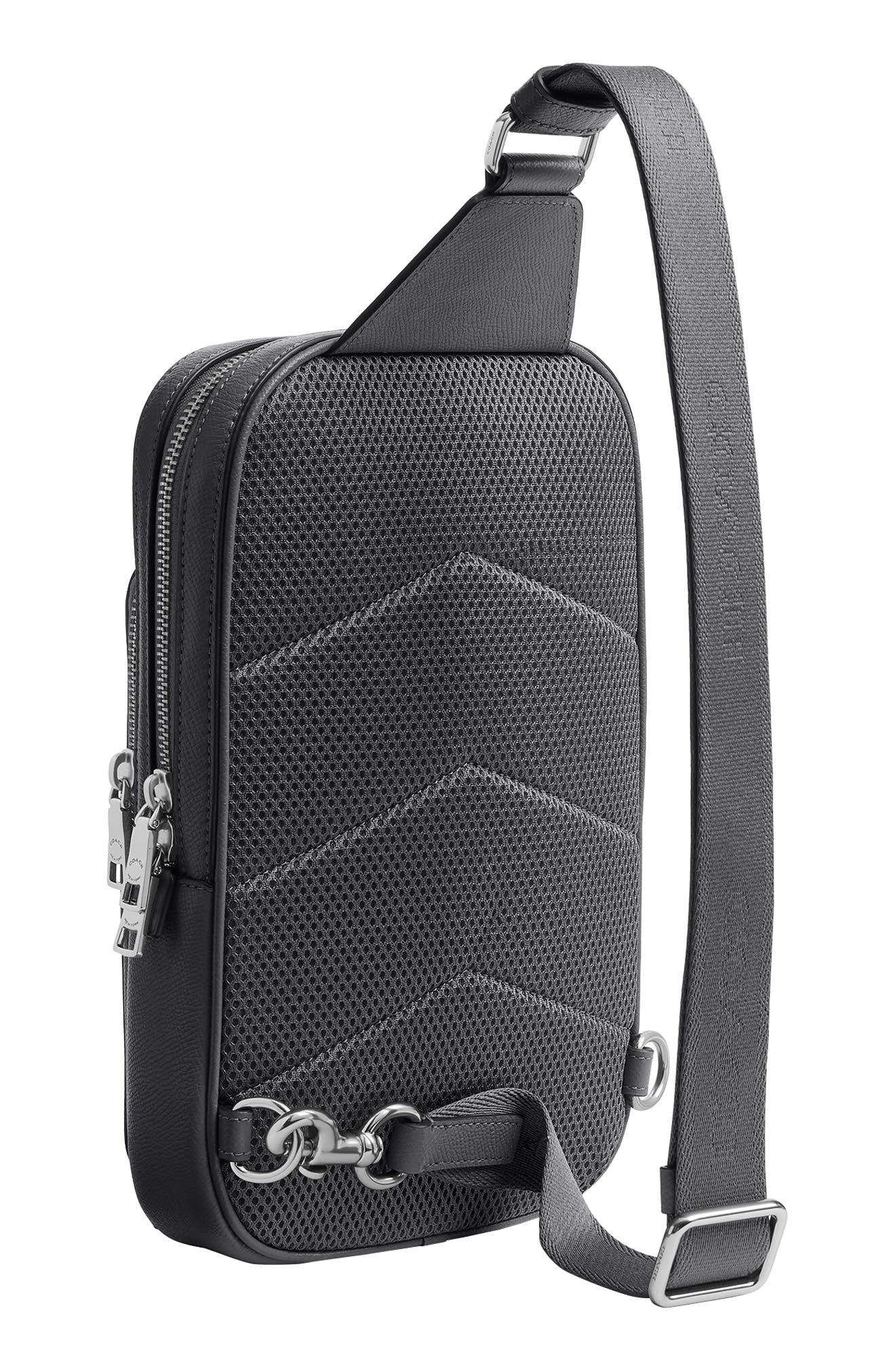 COACH Felix Signature Coated Canvas & Leather Sling Bag, Alternate, color, Grey Signature