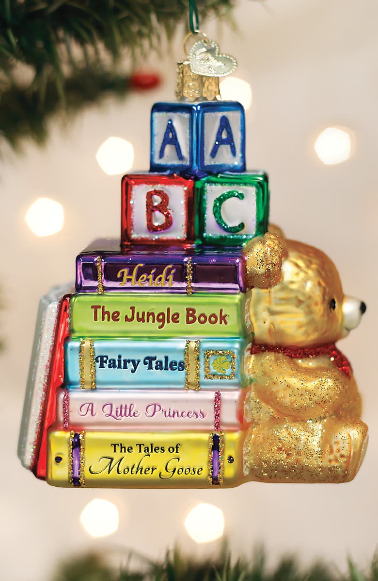 Old World Christmas Favorite Children's Books Ornament, Alternate, color, Gold/Blue/Red