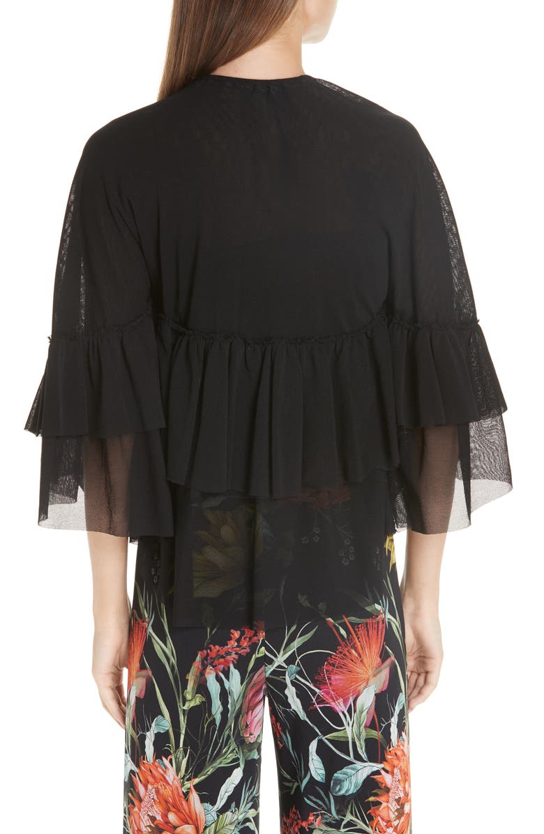 Fuzzi Ruffle Tulle Capelet, Alternate, color, 