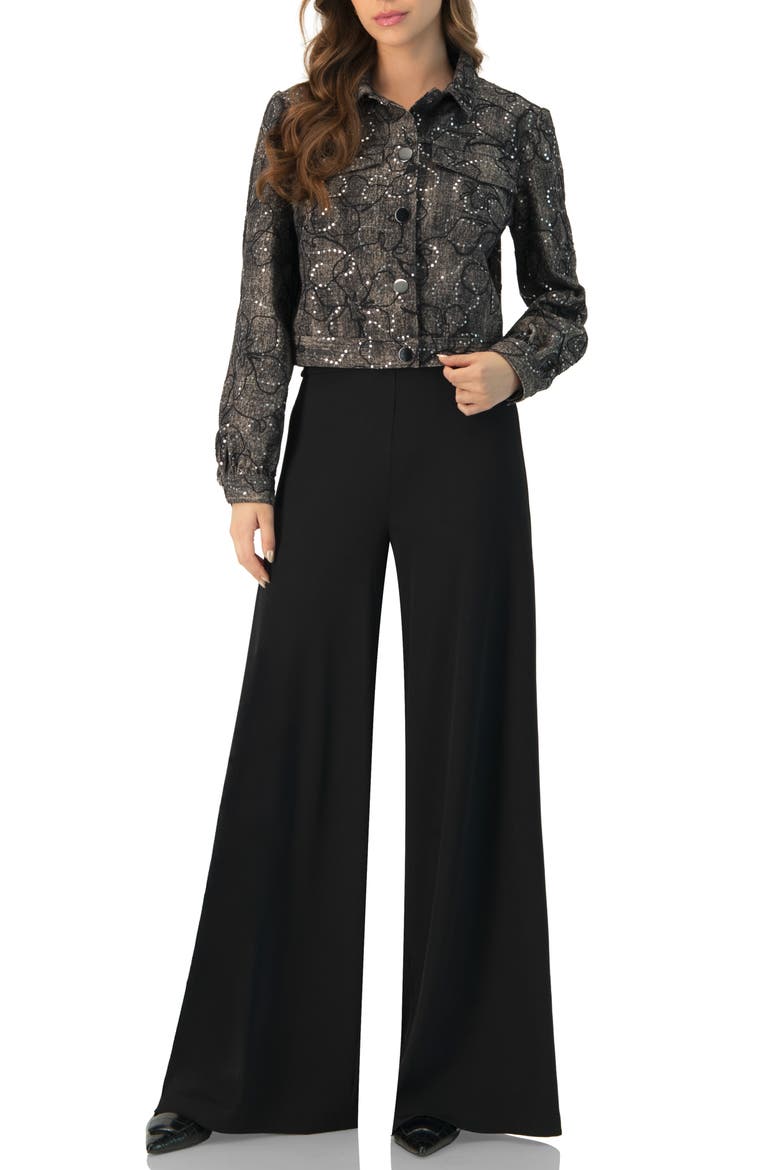 Fantasy Denim Jacket, Alternate, color, Black