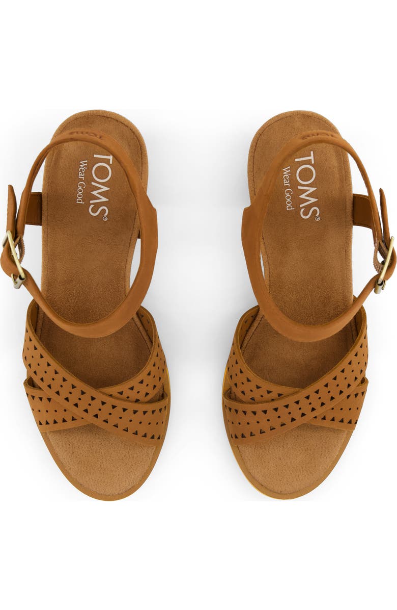 TOMS Majorca Ankle Strap Sandal, Alternate, color, Medium Brown Cut Out