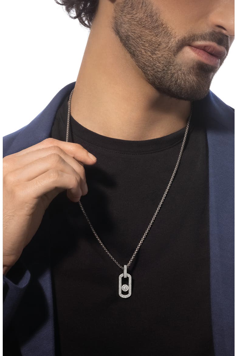 So Move Pavé Diamond Titanium Necklace, Alternate, color, TITANIUM