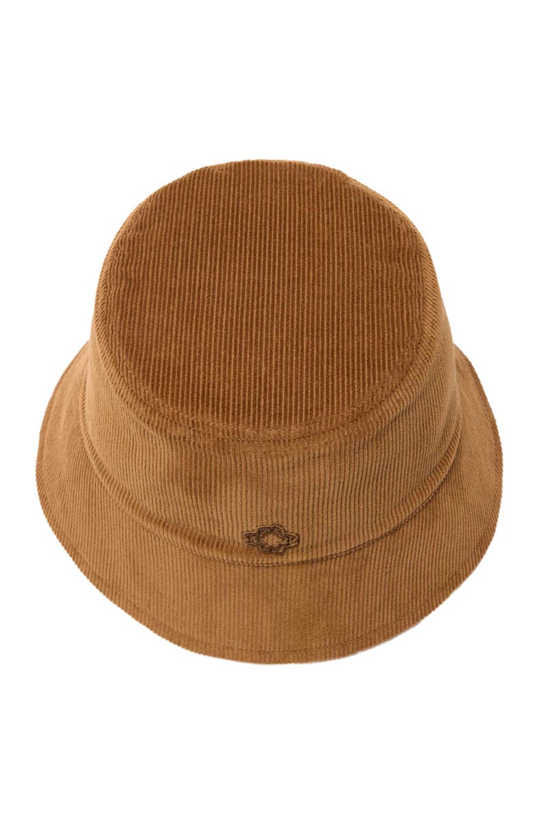 maje Reversible corduroy bucket hat, Alternate, color, Brown
