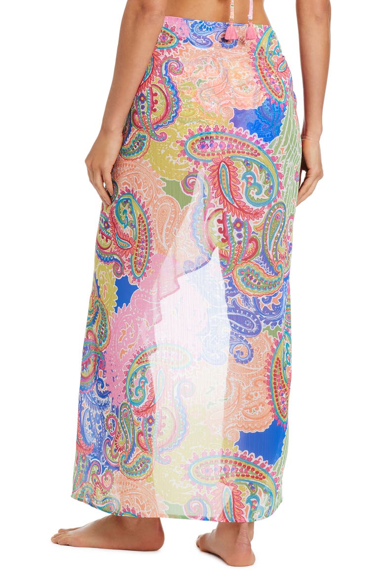 Paisley Long Pareo Cover-Up, Alternate, color, PINK MULTI