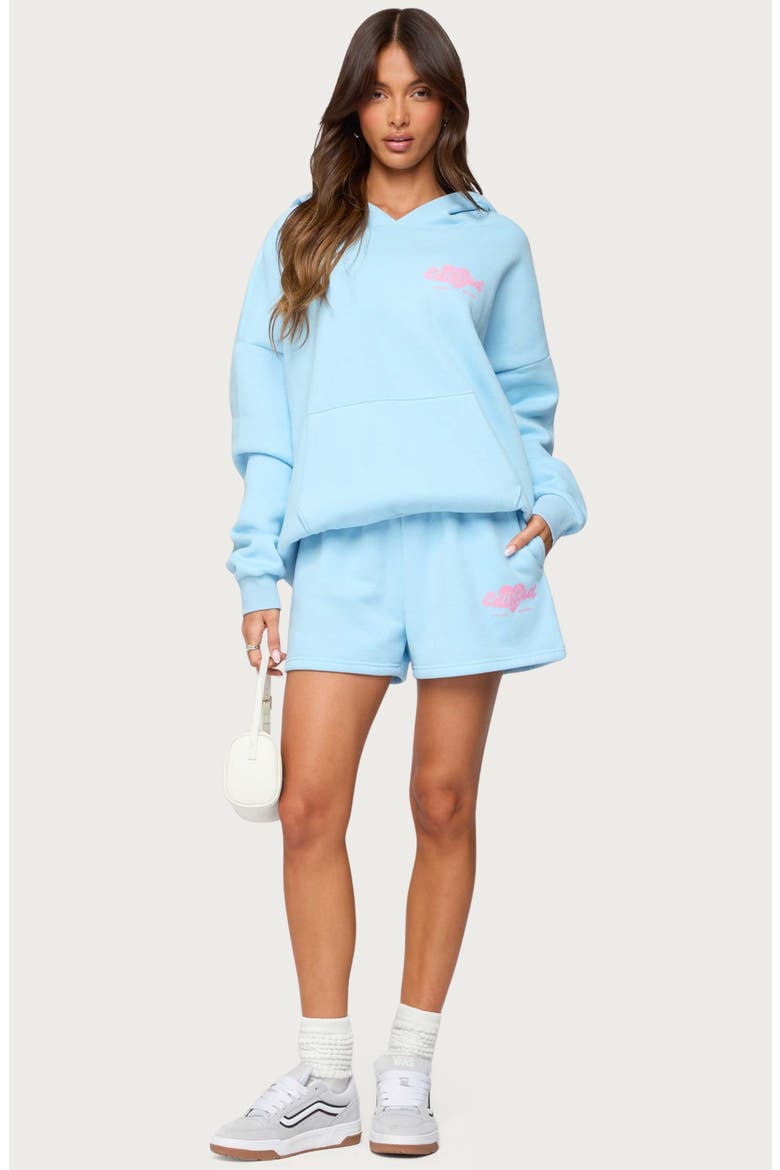 Logo Fleece Sweatshorts, Alternate, color, LIGHT-BLUE