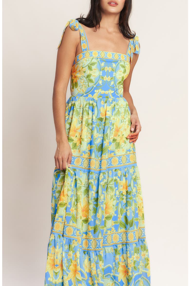 Printed Maxi Dress, Alternate, color, LIGHT BLUE