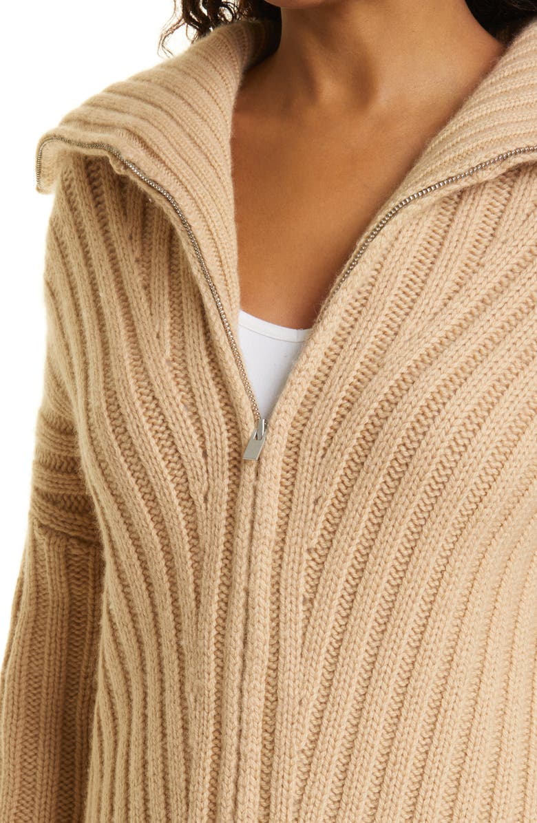 Vince Wool & Cashmere Zip-Up Sweater, Alternate, color,
