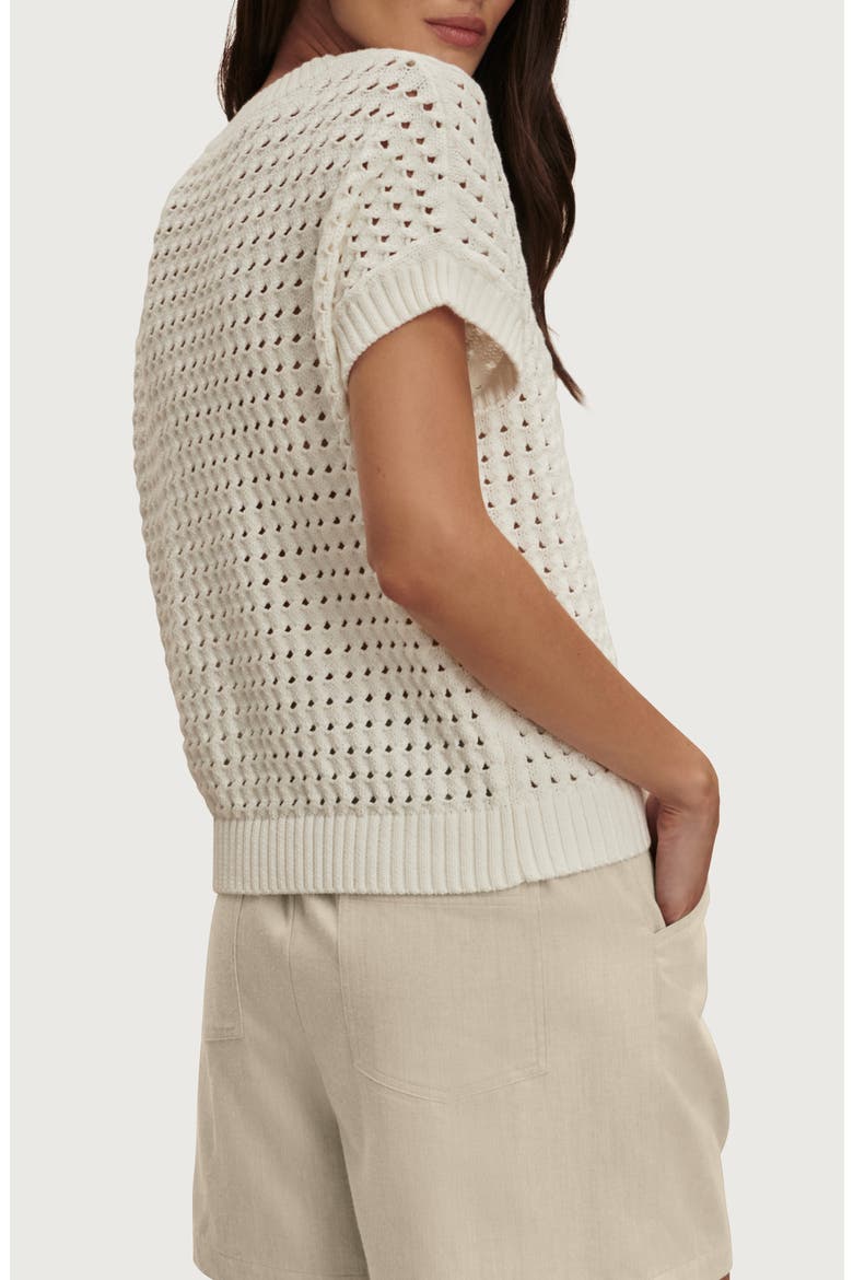 Denny Pointelle Knit Top, Alternate, color, SNOW WHITE