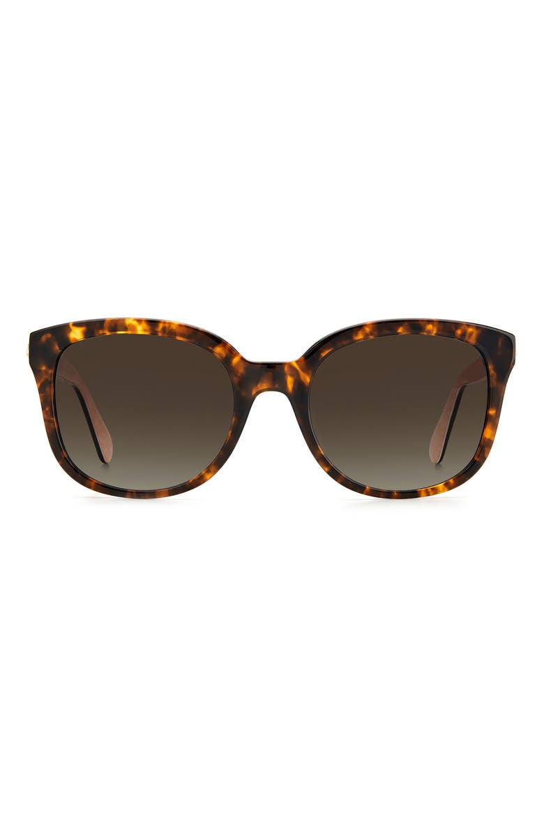gweniths 53mm gradient square sunglasses, Main, color, HAVANA