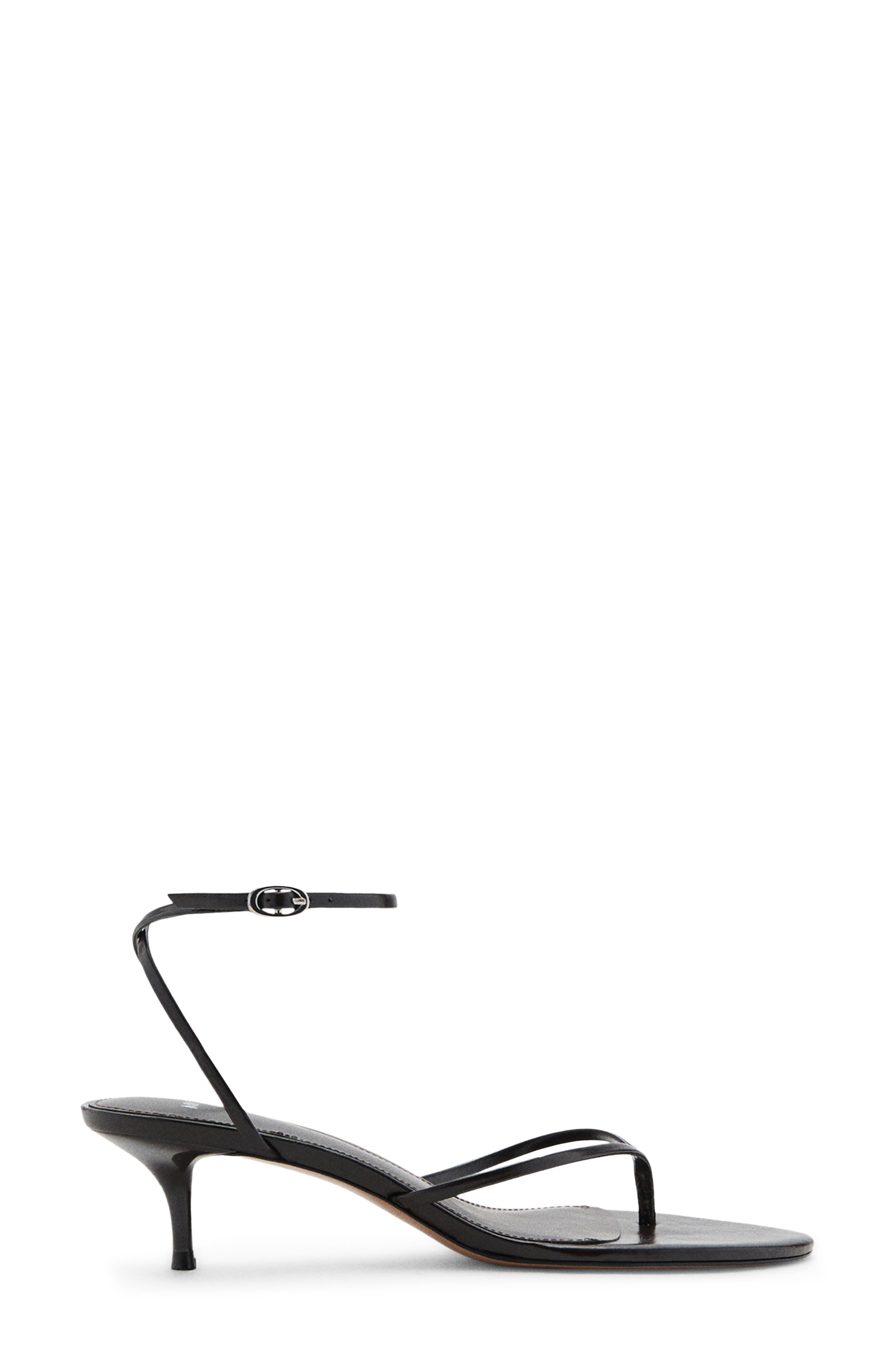 MANGO Ankle Strap Sandal, Alternate, color, Black Leather