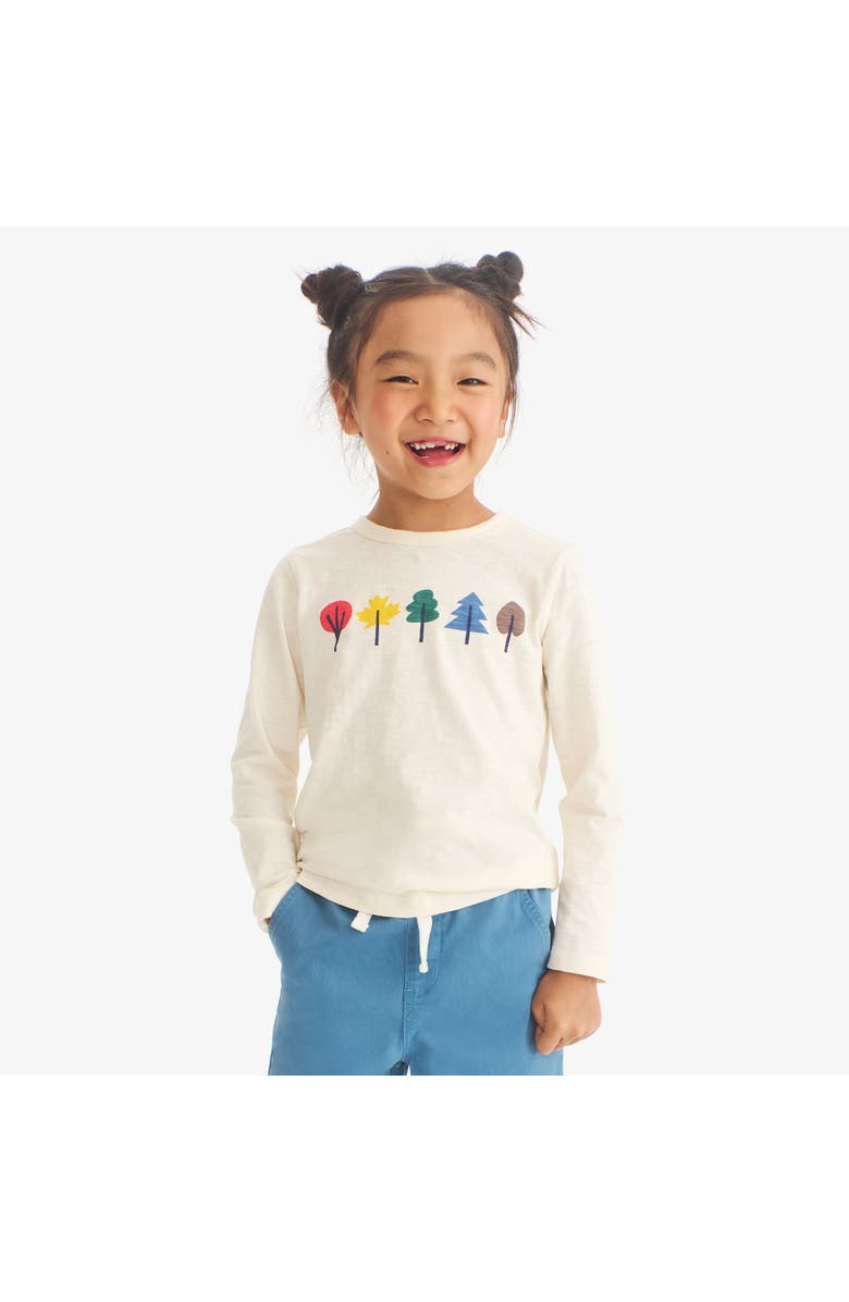 Primary Kids Long Sleeve Foliage Tee, Alternate, color, Oat