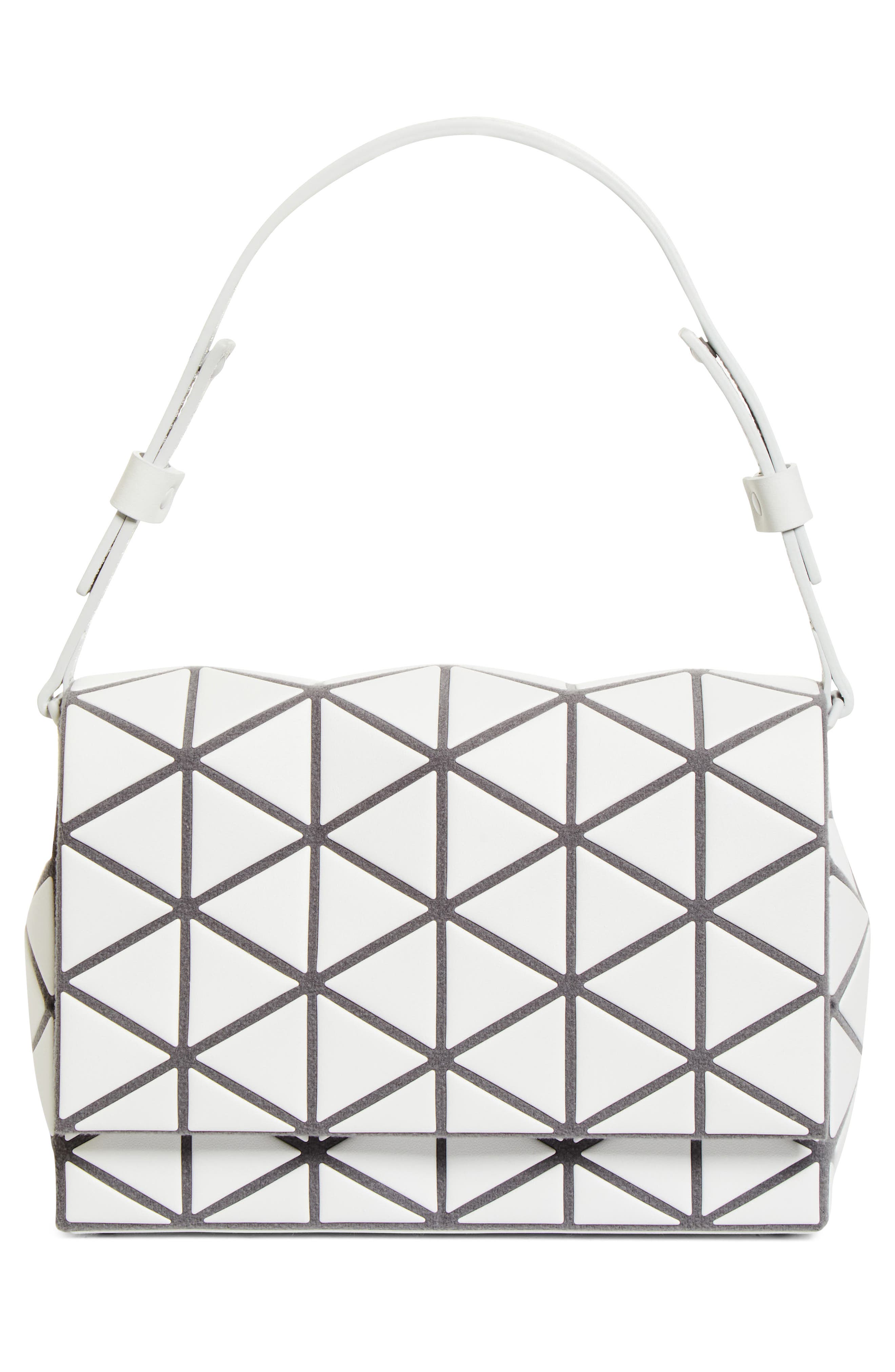 Bao Bao Issey Miyake Fossette Flap Crossbody Bag, Alternate, color, Light Gray