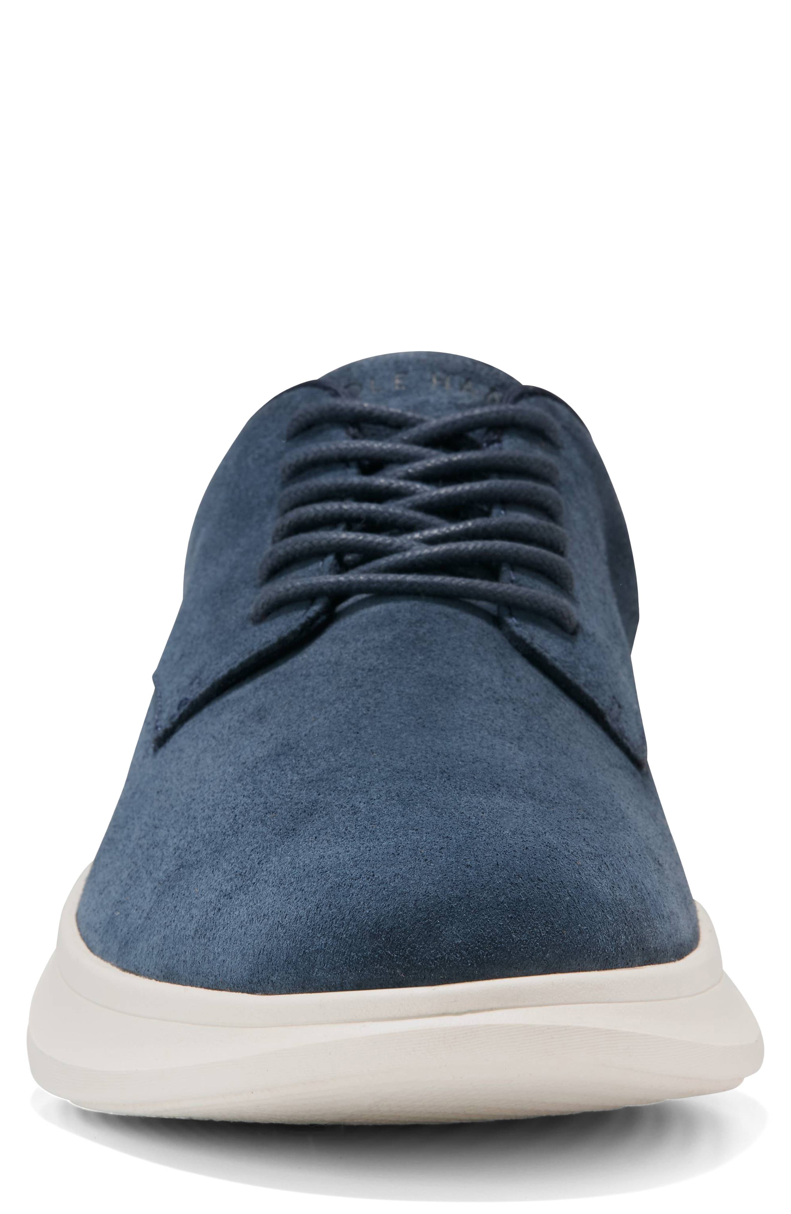 Grand Aerion Plain Toe Oxford, Alternate, color, NAVY BLAZER SUEDE / IVORY