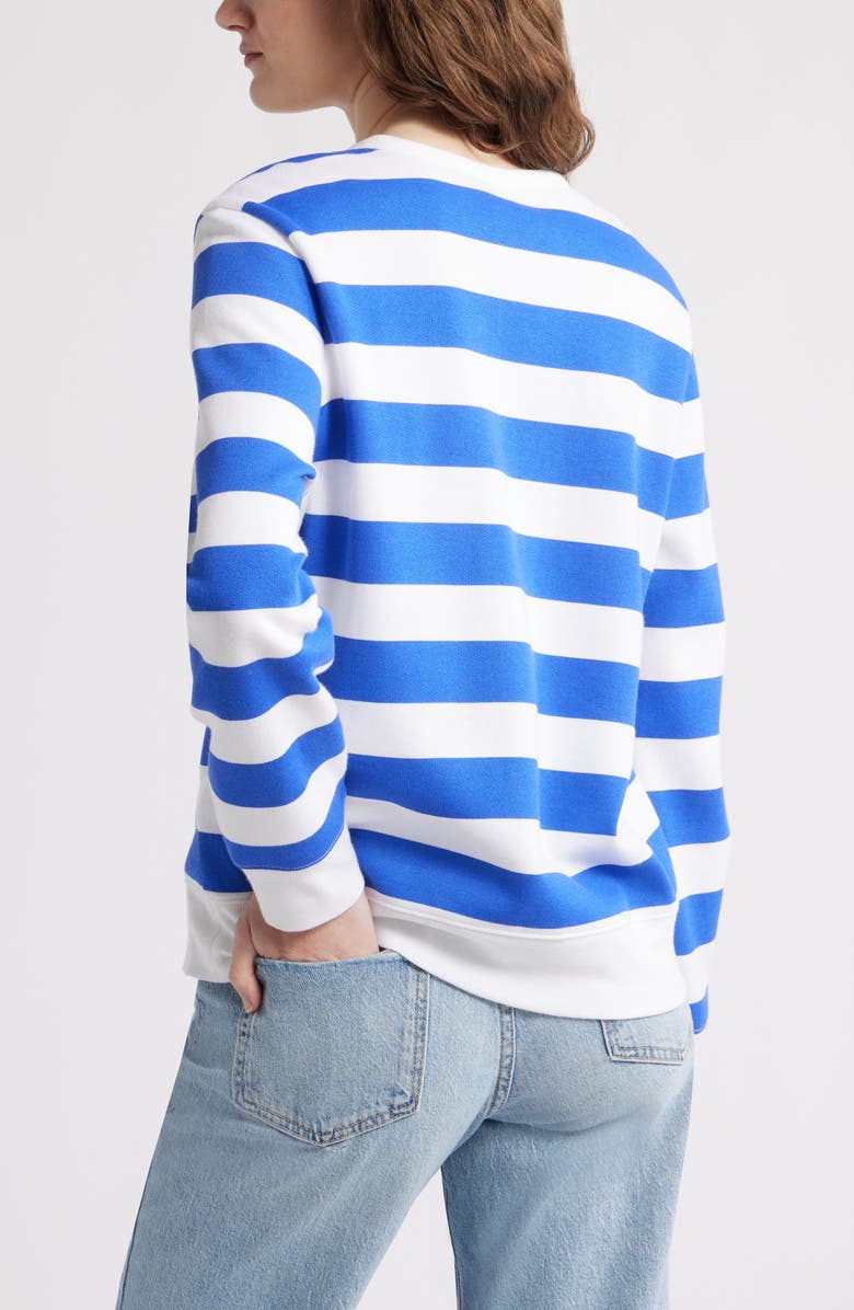 Caslon<sup>®</sup> Stripe Embroidered Graphic Sweatshirt, Alternate, color, Blue- White Bella Graphic