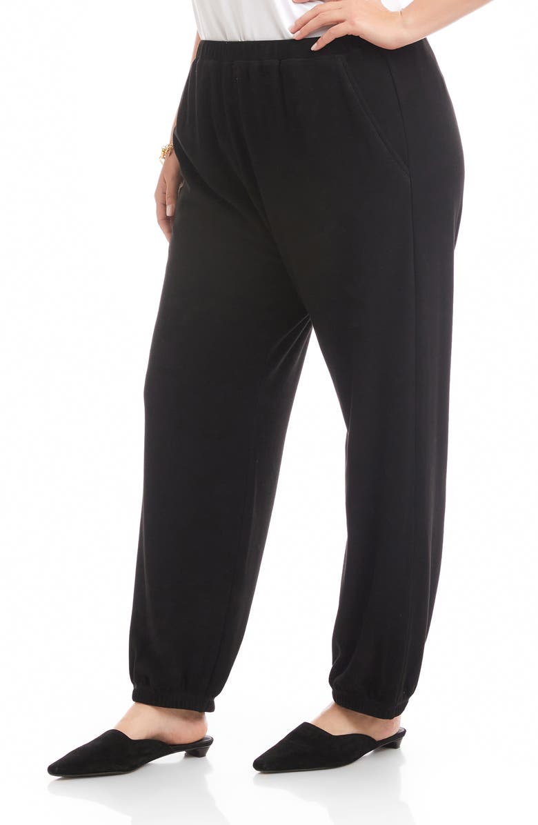 Karen Kane Brushed Double Knit Joggers, Alternate, color, Black