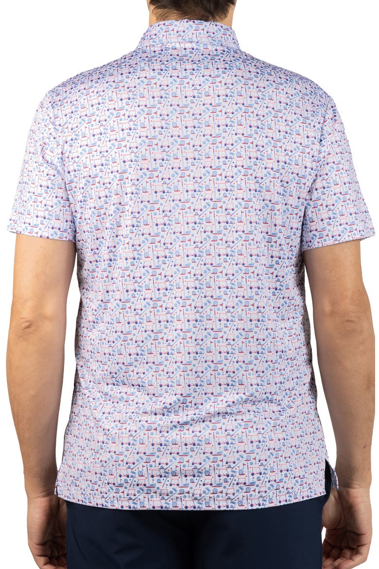 Hole in One Print Performance Polo, Alternate, color, WHITE