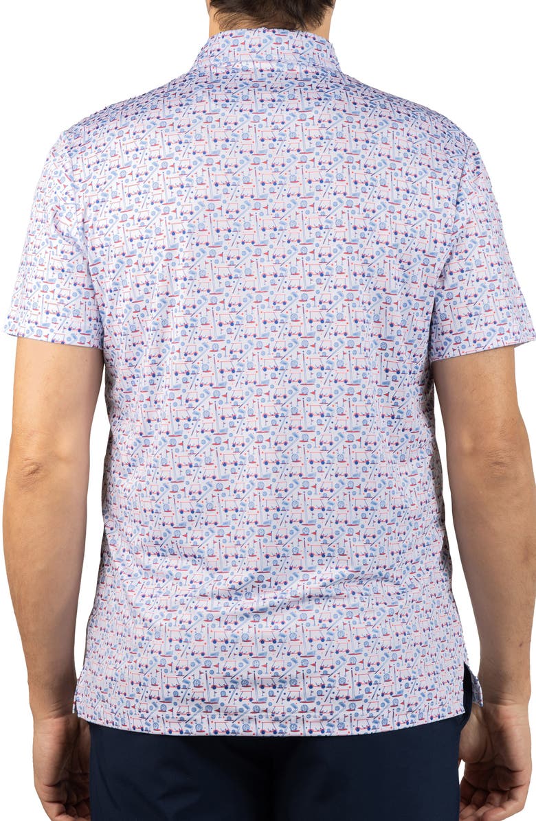 TailorByrd Hole in One Print Performance Polo, Alternate, color, White