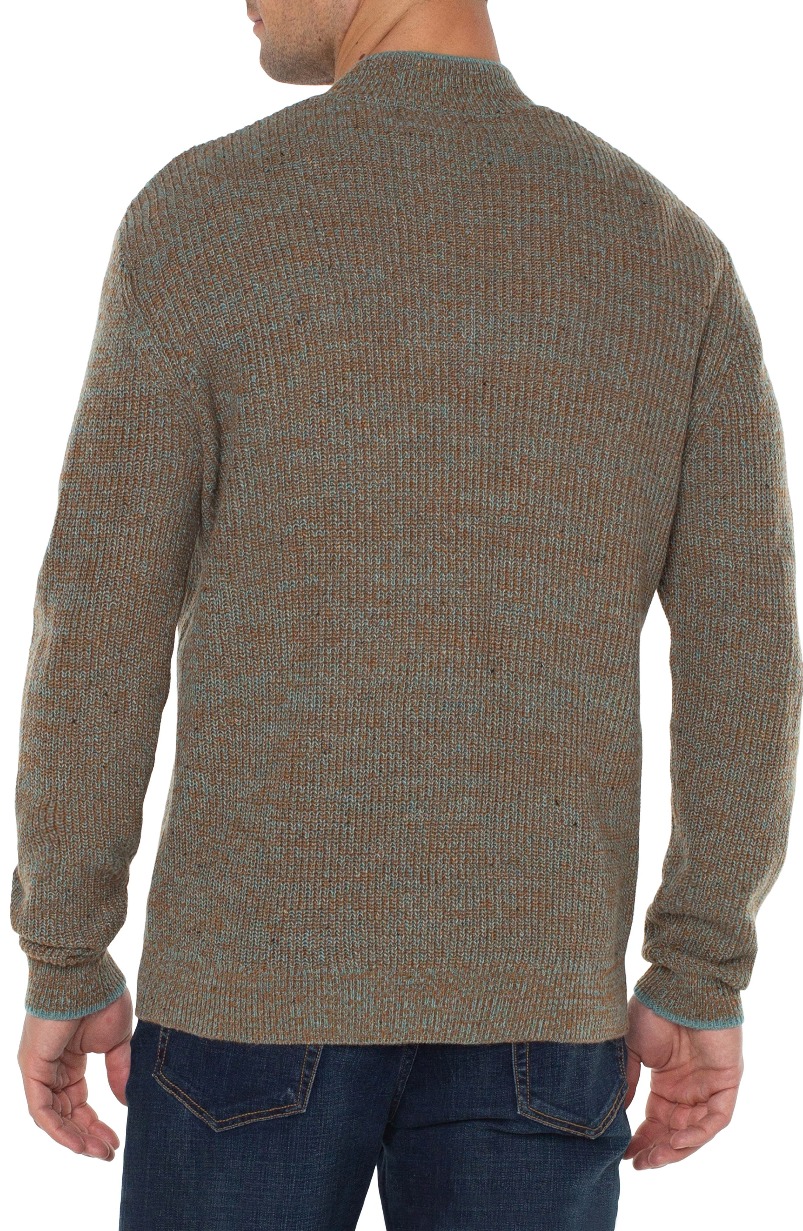 Button Mock Neck Marled Sweater - image 2