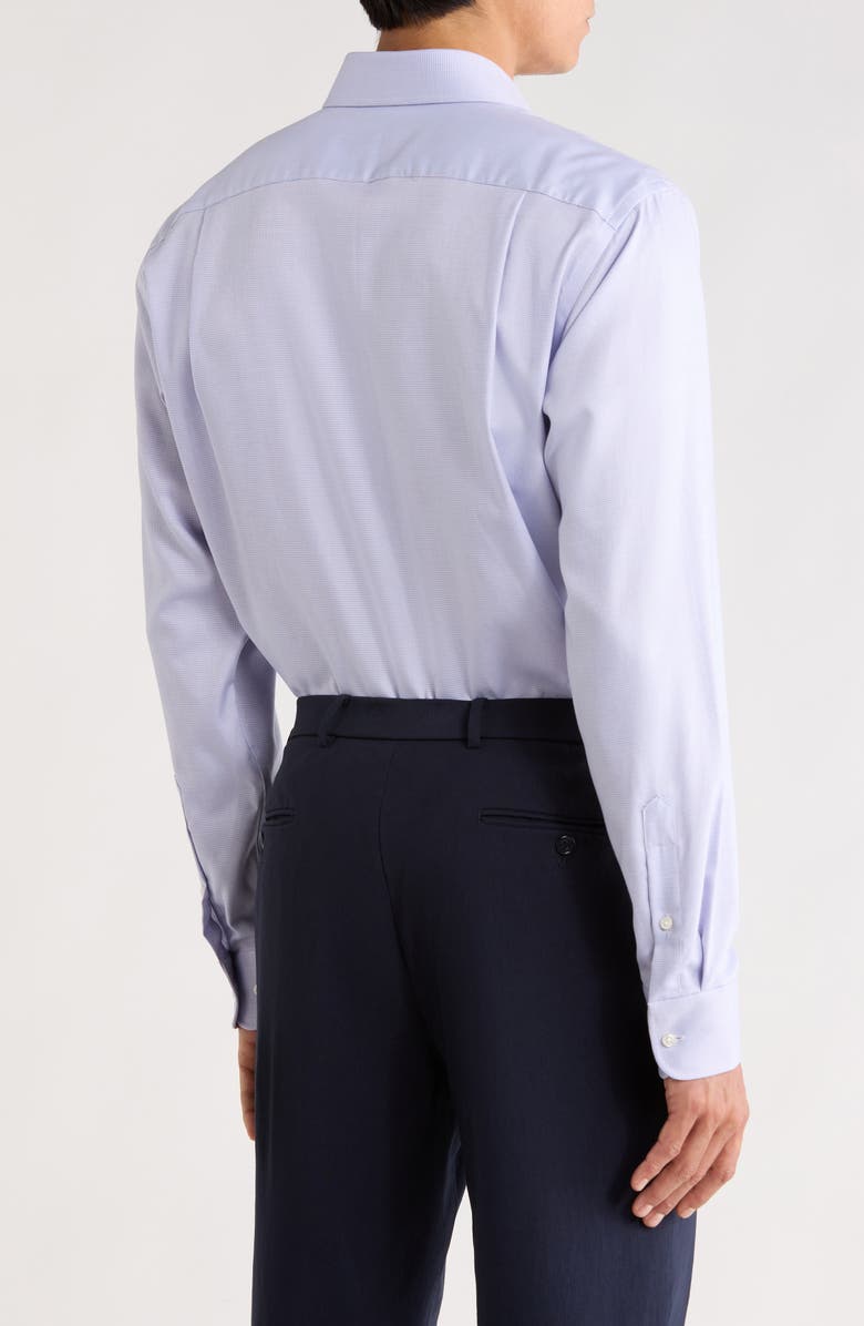 Nordstrom Trim Fit Vialla Premium Non Iron Cotton Dress Shirt, Alternate, color, Pink- Blue Vialla Texture