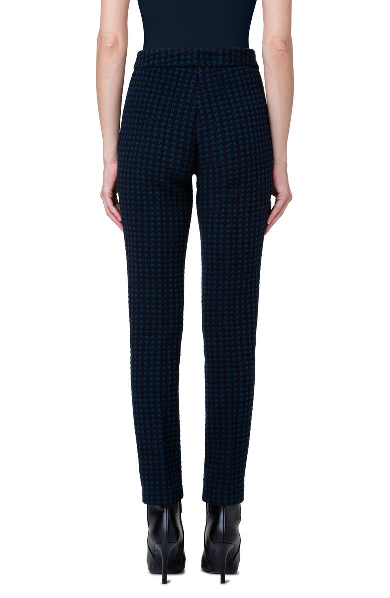 Akris punto Mara Houndstooth Check Cotton Blend Pants, Alternate, color, Navy