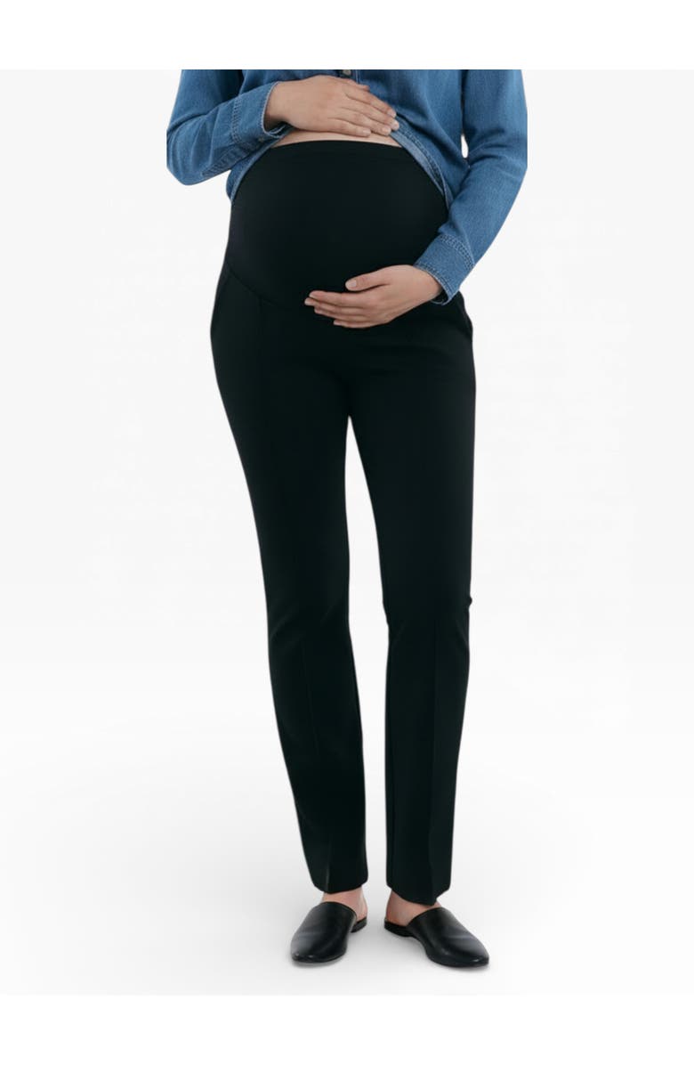 MOTHERHOOD MATERNITY Mia Secret Fit Over the Belly Slim Straight Leg Pant, Main, color, Black