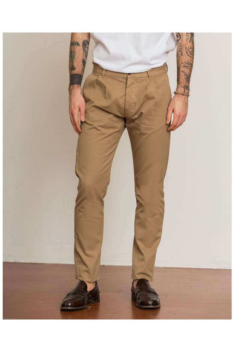 Chino Tapered Fit Trousers, Main, color, Beige