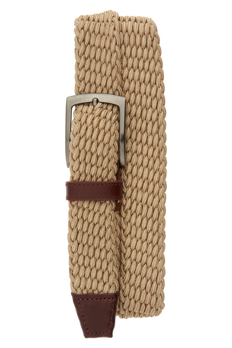 Stretch Knit Belt, Main, color, TAN