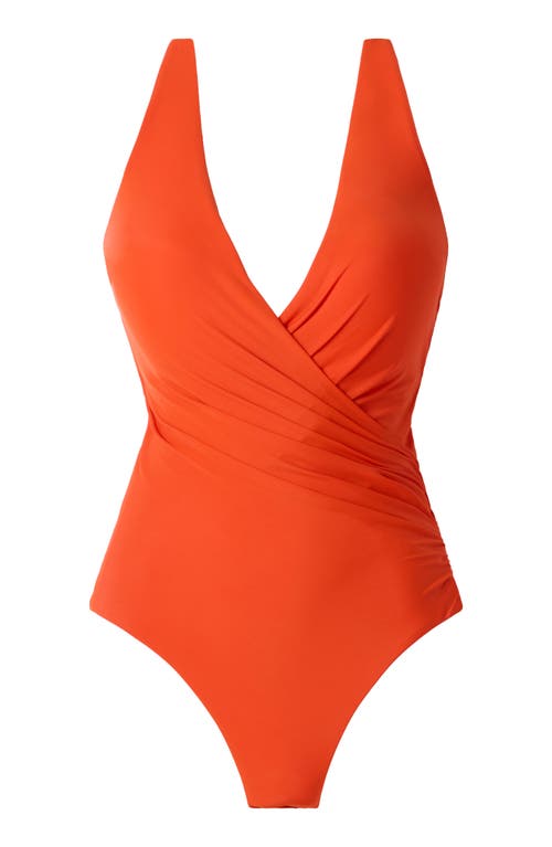 Miraclesuit Rock Solid Wrapsody One Piece Swimsuit In Arancio