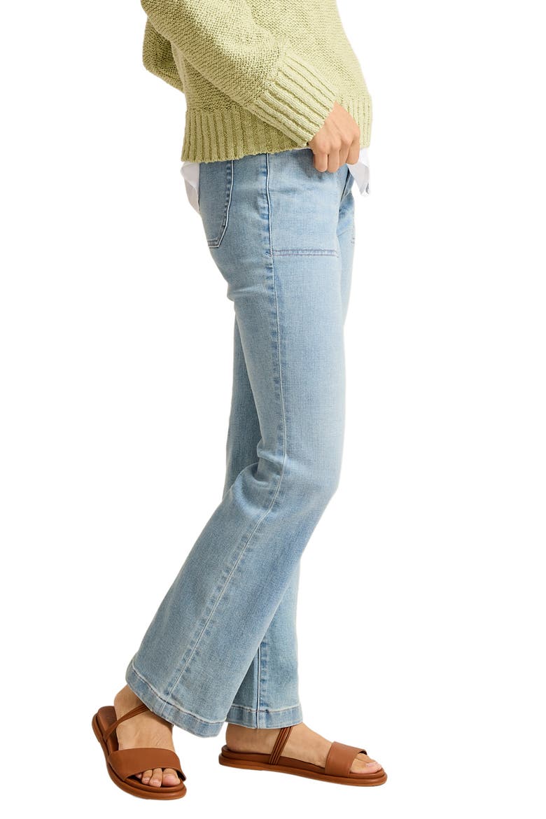 Patch Pocket Straight Leg Utility Jeans, Alternate, color, PEARL BEACH WASH