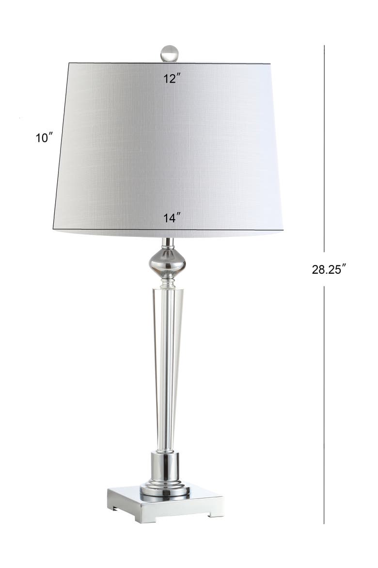 Foster 28.25" Crystal LED Table Lamp, Clear/Chrome, Alternate, color, Clear