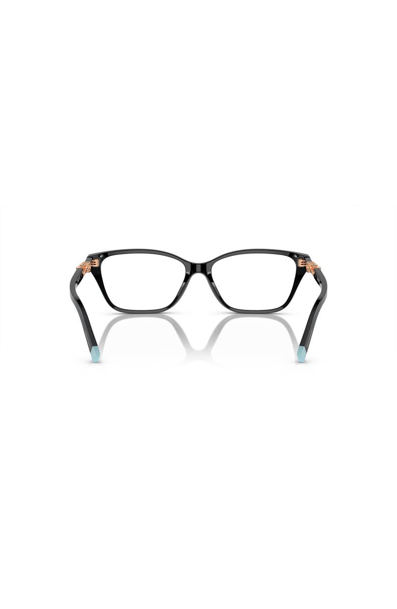 Tiffany & Co. 53mm Rectangle optical glasses, Alternate, color, Black