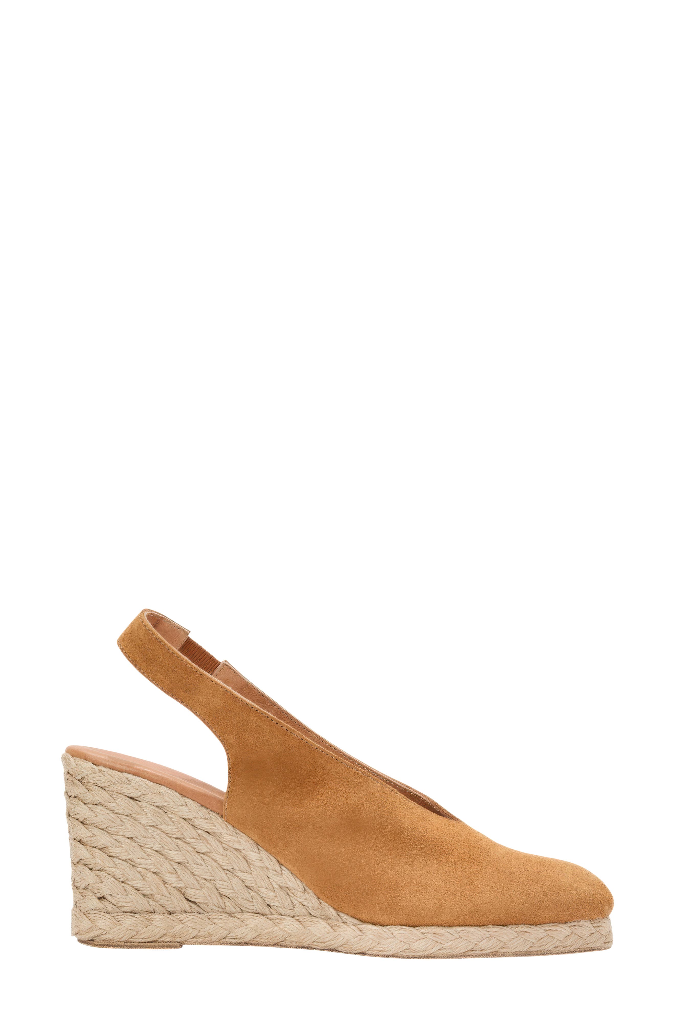André Assous Pamala Espadrille Slingback Platform Wedge Pump, Alternate, color, Cuero Suede
