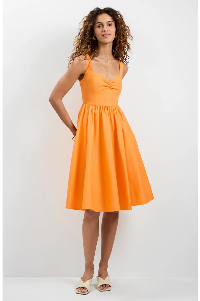 Mirabello Sweetheart Neck Midi Dress, Main, color, Aulenti Orange