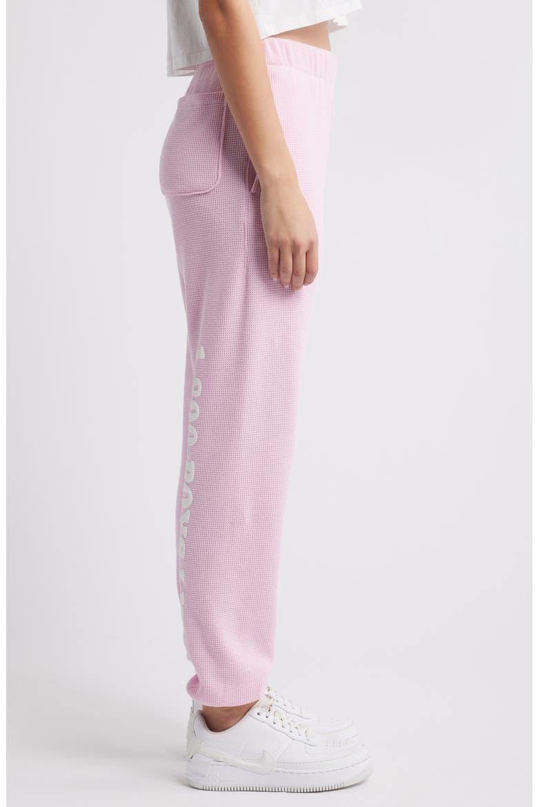 1-800 Revamped Mac Slim Waffle Knit Graphic Joggers, Alternate, color, PINK