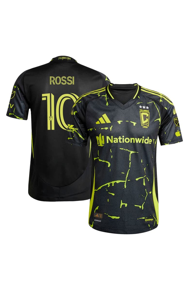adidas Men's adidas Diego Rossi Black Columbus Crew 2025 The Goosebumps Kit Authentic Player Jersey, Main, color, 