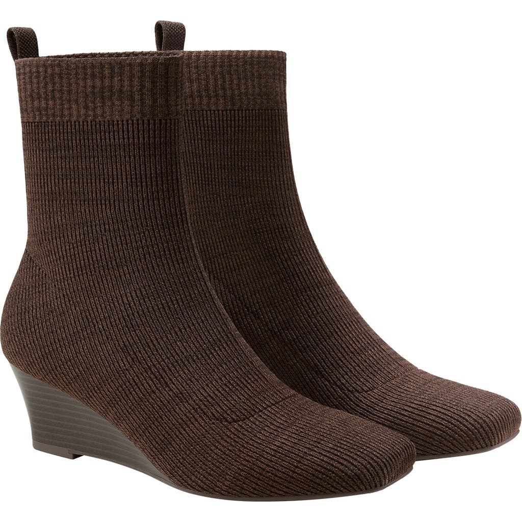 Vivaia Margot Wedge Bootie Square-toe Water-repellent Boots In Brown